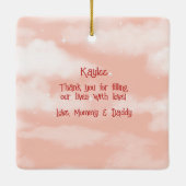 Der erste Valentinstag des Babys Keramikornament (Rückseite)