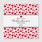 Der erste Valentinstag zusammen Hört Personalisier Magnetkarte (Vorderseite)