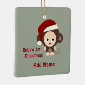 Der erste Weihnachtsaffe des niedlichen Babys Keramikornament (Rechts)
