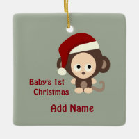 Der erste Weihnachtsaffe des niedlichen Babys