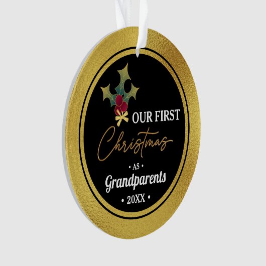 Der erste Weihnachtsakrylkreis der Großeltern Ornament (Vorderseite)