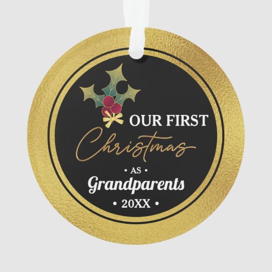 Der erste Weihnachtsakrylkreis der Großeltern Ornament (Rückseite)