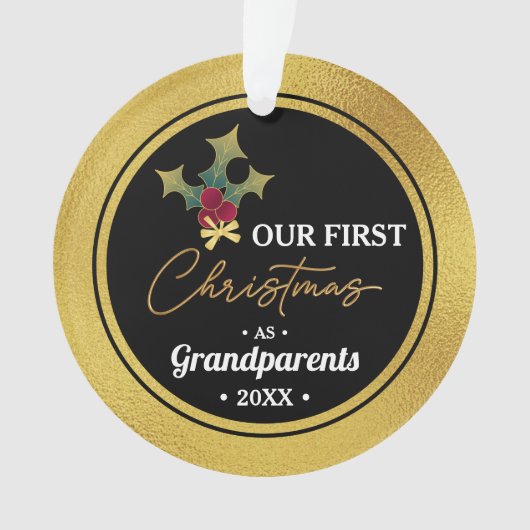 Der erste Weihnachtsakrylkreis der Großeltern Ornament (Vorderseite)