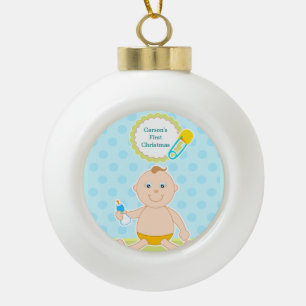 Der erste Weihnachtsball des Babys. Keramik Kugel-Ornament