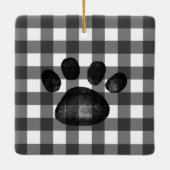 Der erste Weihnachtsdekorationshund oder -katze de Keramikornament (Rückseite)