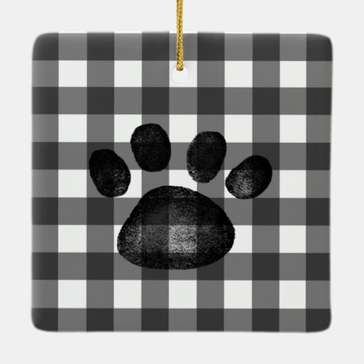 Der erste Weihnachtsdekorationshund oder -katze de Keramikornament (Rückseite)