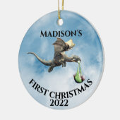 Der erste Weihnachtsdrache des Holiday Baby Keramik Ornament (Links)
