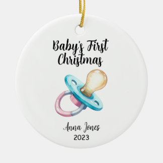 Der erste Weihnachtsferien-Schnuller für Baby Keramik Ornament