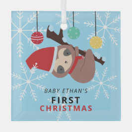 Der erste Weihnachtsfest in Kawaii im Winter Ornament Aus Glas