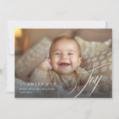 Der erste Weihnachtskinder-Ankündigungsurlaub des  Feiertagskarte (Vorderseite)