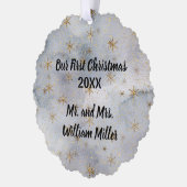 Der erste Weihnachtskuchen der Neugeborenen Ornament Karte (Links)