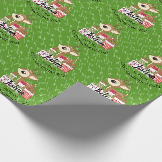 Der erste Weihnachtsmann des Babys Niedlich Geschenkpapier (Ecke)