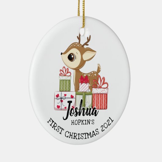 Der erste Weihnachtsmann des Babys Niedlich Keramik Ornament (Rechts)