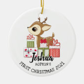 Der erste Weihnachtsmann des Babys Niedlich Keramik Ornament (Vorne)