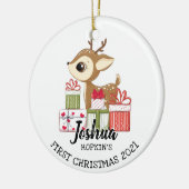 Der erste Weihnachtsmann des Babys Niedlich Keramik Ornament (Links)