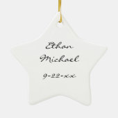Der erste Weihnachtsstername des Babys zum Geburts Keramik Ornament (Hinten)