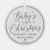 Der erste Weihnachtsweihnachtsweih des Babys - Ind Ornament Aus Glas (Vorderseite)