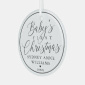 Der erste Weihnachtsweihnachtsweih des Babys - Ind Ornament Aus Glas (Vorderseite links)