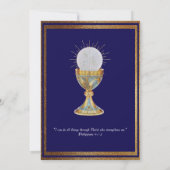 Der erste Wirt der Kommunion mit blauem Gold Einladung (Rückseite)