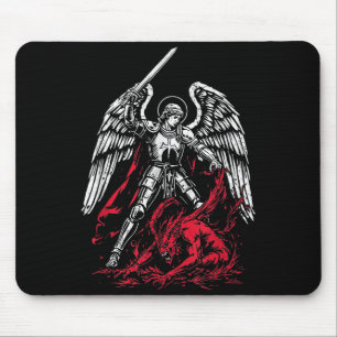 Der Erzengel Michael besiegt Satan Katholisch Mousepad