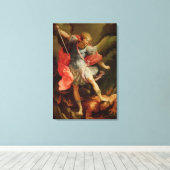Der Erzengel Michael besiegt Satan Leinwanddruck (Insitu (Holzboden))