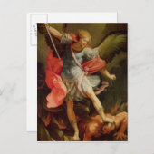 Der Erzengel Michael besiegt Satan Postkarte (Vorne/Hinten)