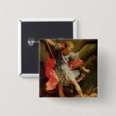 Der Erzengel Michael, der Satan besiegt Button (Vorne & Hinten)
