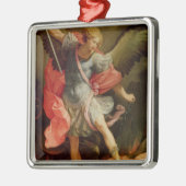 Der Erzengel Michael, der Satan besiegt Silbernes Ornament (Links)