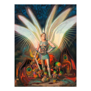 Der Erzengel Michael schlägt den Drachen Fotodruck