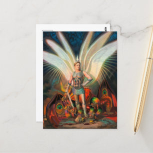 Der Erzengel Michael schlägt den Drachen Postkarte