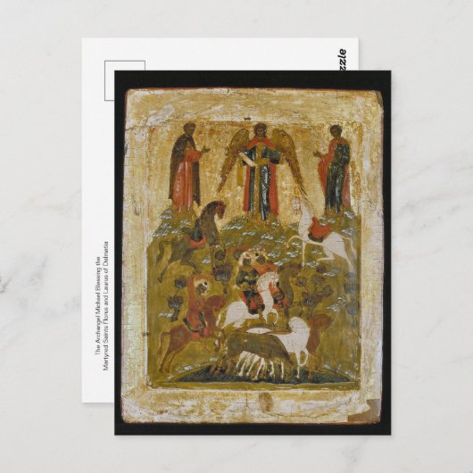 Der Erzengel Michael Segen die märtyrerischen Heil Postkarte (Vorne/Hinten)