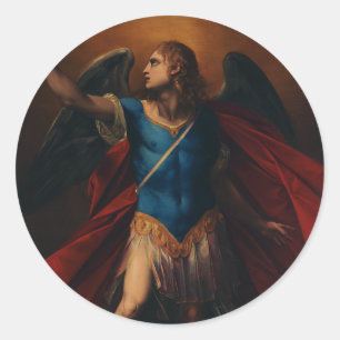 Der Erzengel Michael von Cavaliere d'Arpino Runder Aufkleber