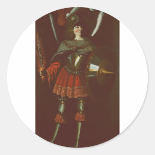 Der Erzengel Michael von Francisco de Zurbarán Runder Aufkleber