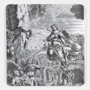 Der Erzengel Uriel informiert Gabriel Quadratischer Aufkleber