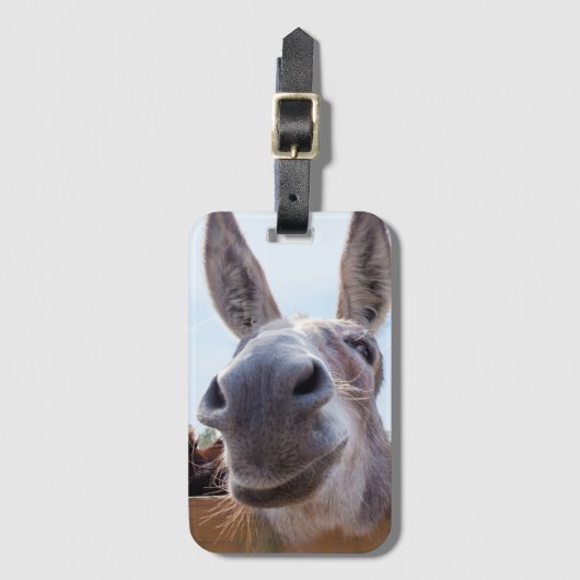 Der Esel lächeln mit Albernem Grin Gepäckanhänger (Vorderseite Vertikal)