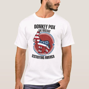 Der Esel pockt die Krankheit, die den amerikanisch T-Shirt