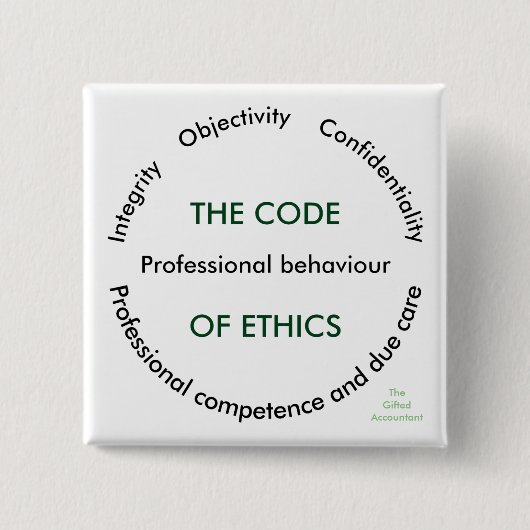 "Der Ethikkodex - 5 Grundprinzipien " Button (Vorderseite)