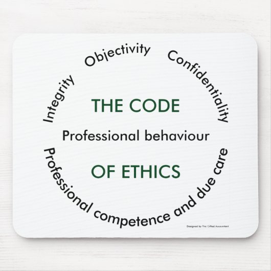 "Der Ethikkodex - 5 Grundprinzipien " Mousepad (Vorne)