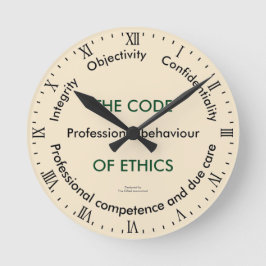 "Der Ethikkodex - 5 Grundprinzipien " Runde Wanduhr