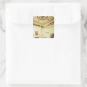 Der Etruscan Raum entworfen von Robert Adam Quadratischer Aufkleber (Tasche)