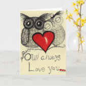 Der Eule Liebe immer Sie… (Grußkarte für Ihr lov Karte (Gelbe Blume)