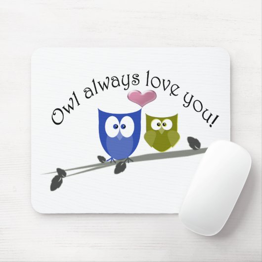 Der Eule Liebe immer Sie, mit Herzen 3D Mousepad (Mit Mouse)