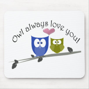 Der Eule Liebe immer Sie, mit Herzen 3D Mousepad