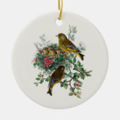 Der europäische Greenfinch, Baum Keramik Ornament (Vorne)