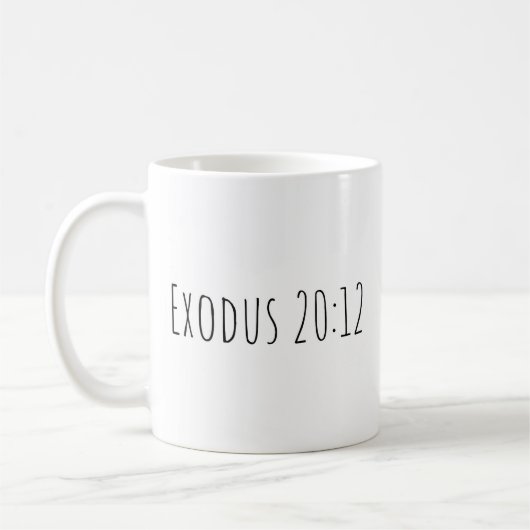 Der Exodus 20:12 Becher Kaffeetasse (Links)