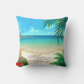 Der exotische tropische Strand fragen mich, um Kissen (Vorderseite)