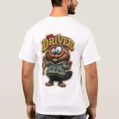 Der Fahrer Lustiger Biber Stickpatch-Stil T-Shirt (Rückseite)