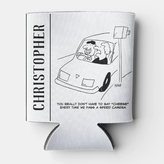 Der Fahrer sagt Käse, wenn er eine Geschwindigkeit Dosenkühler (Vorderseite)