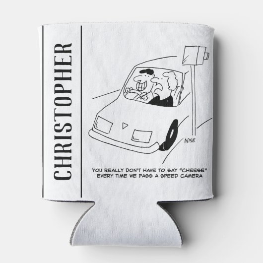 Der Fahrer sagt Käse, wenn er eine Geschwindigkeit Dosenkühler (Rückseite)