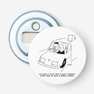 Der Fahrer sagt Käse, wenn er eine Geschwindigkeit Flaschenöffner